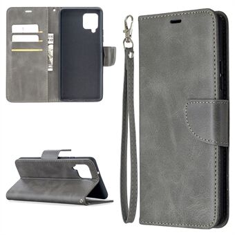 Plain PU Leather Wallet Phone Cover Shell for Samsung Galaxy A42 5G