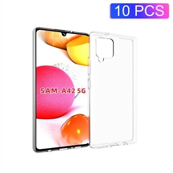 10Pcs/Pack Clear Cover with Non-slip Inner for Samsung Galaxy A42 5G Soft TPU Case