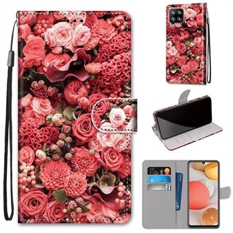 Pattern Printing Wallet Stand Leather Phone Cover for Samsung Galaxy A42 5G