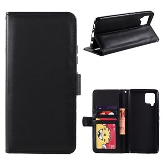 For Samsung Galaxy A42 5G Wallet Stand PU Leather Flip Mobile Cover - Black