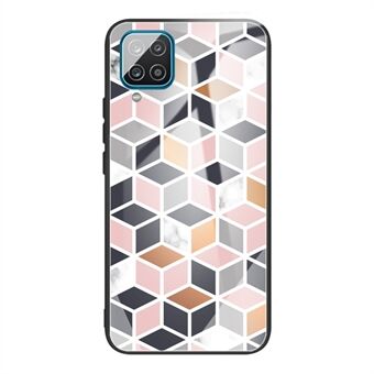 Marble Pattern Tempered Glass Back + TPU Hybrid Phone Back Case Cover for Samsung Galaxy A42 5G