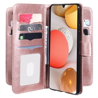 Leather Phone Shell Wallet Cover with Multi-function 10 Card Slots for Samsung Galaxy A42 5G