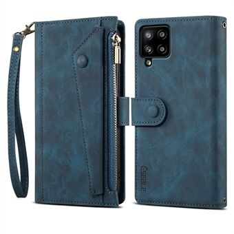 Wallet Phone Cover Protective Zippered Pocket with Strap Card Slots Multifunctional Case Phone Case with Stand for Samsung Galaxy A42 5G