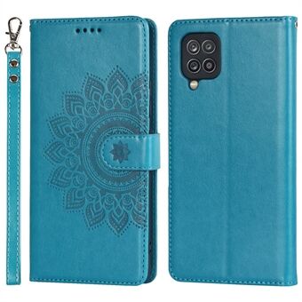 For Samsung Galaxy A42 5G R61 Texture Felled Seam Pattern Imprinted PU Leather Phone Case with Stand Wallet