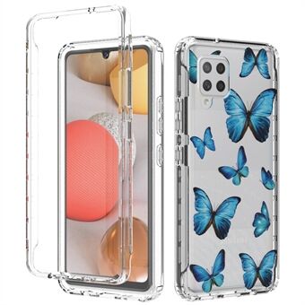 For Samsung Galaxy A42 5G PC Frame + TPU Cover 2-in-1 Phone Protector Clear Pattern Printing Anti-drop Anti-scratch Case