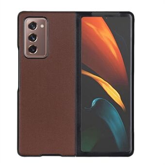 Genuine Leather Coated Hard PC Shell for Samsung Galaxy Z Fold2 5G