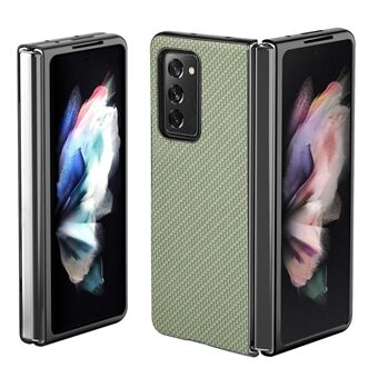 Carbon Fiber Armor Guard PU Leather Coated PC + TPU Shockproof Protective Phone Case for Samsung Galaxy Z Fold2 5G