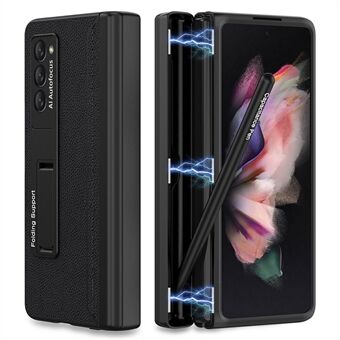 GKK For Samsung Galaxy Z Fold2 5G Kickstand Design Magnetic PC Mobile Case Pen Slot Folding Phone Protective Cover