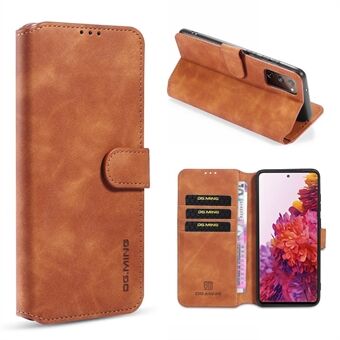 DG.MING Phone Case for Samsung Galaxy S20 FE 4G/5G/S20 Lite/S20 FE 2022 Retro Style Leather Wallet Stand Cover