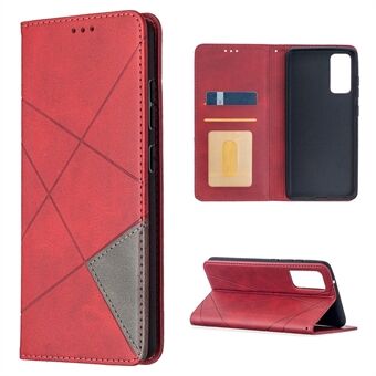 Geometric Pattern Leather Stand Case with Card Slots for Samsung Galaxy S20 FE 4G / FE 5G / S20 Lite / S20 FE 2022