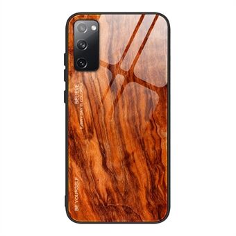 Wooden Texture TPU + Tempered Glass Cover for Samsung Galaxy S20 FE 4G/FE 5G/S20 Lite/S20 FE 2022