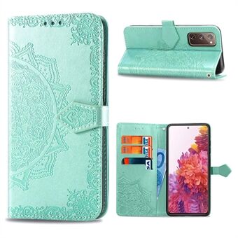 Embossed Mandala Flower Wallet Leather Shell for Samsung Galaxy S20 FE 4G/FE 5G/S20 Lite/S20 FE 2022