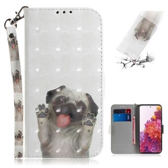 Light Spot Decor Pattern Printing Wallet Stand Leather Phone Case with Strap for Samsung Galaxy S20 FE/S20 Fan Edition/S20 FE 5G/S20 Fan Edition 5G/S20 Lite/S20 FE 2022