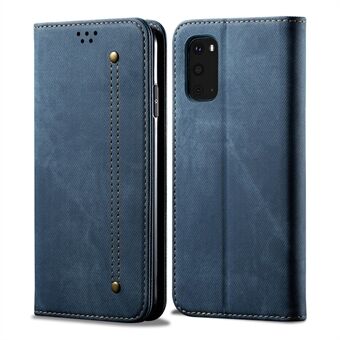 Jeans Cloth Texture TPU + PU Leather Phone Cover Case for Samsung Galaxy S20 FE/S20 FE 5G/S20 Lite/S20 FE 2022