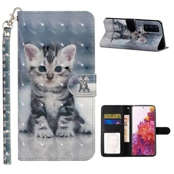 For Samsung Galaxy S20 FE 4G/5G/S20 Lite/S20 FE 2022 Light Spot Decor Pattern Printing Wallet Stand Leather Phone Casing with Strap