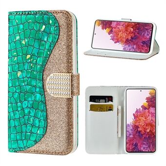 For Samsung Galaxy S20 FE 4G/5G/S20 Lite/S20 FE 2022Crocodile Texture Flash Powder Leather Shell with Stand Case