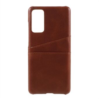 For Samsung Galaxy S20 FE 4G/5G/S20 Lite/S20 FE 2022 Double Card Slots PU Leather Coated PC Cover