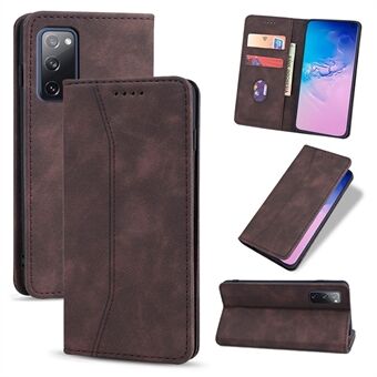 Wallet Stand Design Auto-absorbed Leather Cover for Samsung Galaxy S20 FE/S20 Fan Edition/S20 FE 5G/S20 Fan Edition 5G/S20 Lite