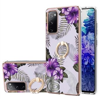 Anti-Drop Durable Shockproof Anti-Yellow IMD Light Marble Pattern TPU Phone Case with Ring Kickstand for Samsung Galaxy S20 FE 2022/S20 FE 4G/S20 FE 5G/S20 Lite