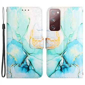 YB Pattern Printing Leather Series-5 for Samsung Galaxy S20 FE 2022/S20 FE 4G/S20 FE 5G/S20 Lite/S20 Fan Edition/S20 Fan Edition 5G Marble Pattern Leather Case Wallet Stand Phone Shell