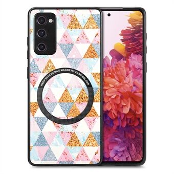 For Samsung Galaxy S20 FE 4G / FE 5G / S20 Lite / S20 FE 2022 PC+TPU+PU Leather Slim Cover Metal Ring Pattern Printing Phone Case