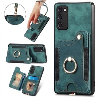 For Samsung Galaxy S20 FE / S20 FE 5G / S20 FE 2022 / S20 Lite RFID Blocking Phone Cover PU Leather Coated PC+TPU Card Holder Kickstand Case