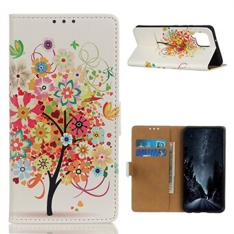 Wallet Stand Leather Phone Cover with Pattern Printing for Samsung Galaxy A12