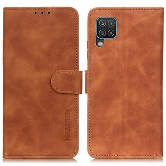 KHAZNEH Vintage Style Leather Case for Samsung Galaxy A12, Stand Feature Wallet Flip Fold Protective Cover