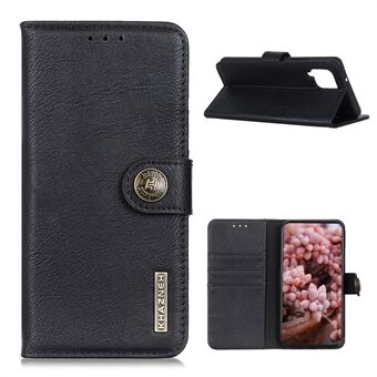 KHAZNEH Retro Style Leather Protector Stand Case for Samsung Galaxy A12 with Magnetic Clasp Closure