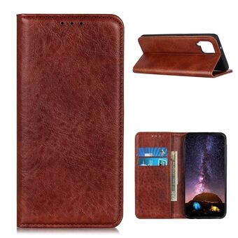 Crazy Horse Texture Auto-absorbed PU Leather Wallet Case for Samsung Galaxy A12