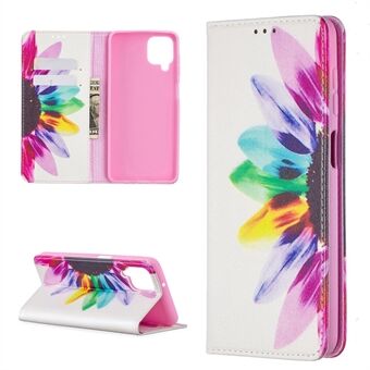 Auto-absorbed Stylish Patterned PU Leather Wallet Case for Samsung Galaxy A12