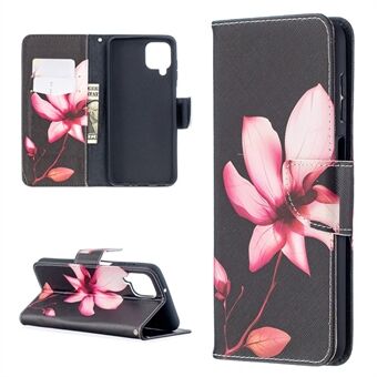 Pattern Printing Wallet Stand Flip Leather Phone Shell for Samsung Galaxy A12