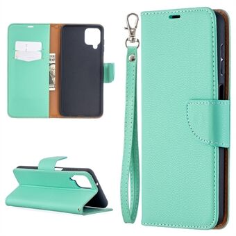 Litchi Skin Wallet Pure Color Phone Case for Samsung Galaxy A12