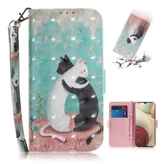 Magnetic Clasp Pattern Printing Wallet PU Leather Shell for Samsung Galaxy A12