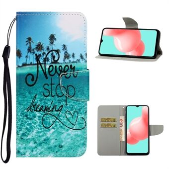 PU Leather Phone Wallet Stand Pattern Printing Protective Case for Samsung Galaxy A12