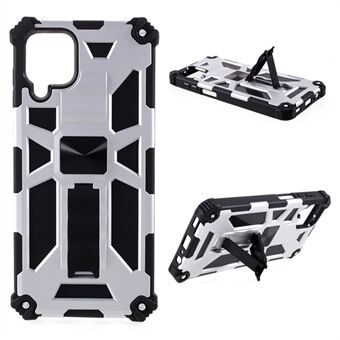 Built-in Magnetic Metal Sheet Design PC+TPU Anti-drop Cover with Kickstand for Samsung Galaxy A12