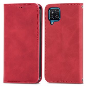 Auto-absorbed Vintage Skin Feeling PU Leather Phone Case for Samsung Galaxy A12