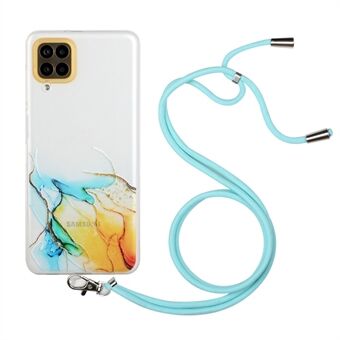 Adjustable Lanyard Design Well-Protected Marble Pattern Flexible TPU Case for Samsung Galaxy A12 5G