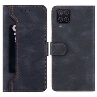 Wallet Stand Design Stitching Leather Case Phone Cover for Samsung Galaxy A12