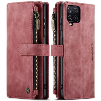 CASEME C30 Series Zipper Pocket Shockproof PU Leather Wallet Case Phone Cover with 10 Card Slots for Samsung Galaxy A12