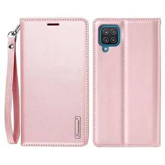 HANMAN Minor Series for Samsung Galaxy A12 / M12 4G / F12 Full Protection Cell Phone Cover PU Leather Folio Flip Phone Case with Wallet Stand