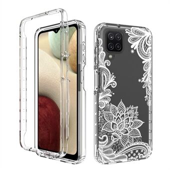 Anti-fall Back Cover For Samsung Galaxy A12, PC Frame + TPU Cover 2-in-1 Pattern Printing Clear Phone Case