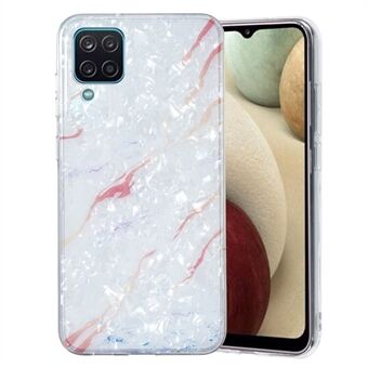 For Samsung Galaxy A12 IMD Design Soft TPU Phone Case Shell Pattern Marble Flower Cover