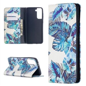 Auto-absorbed Stylish Patterned PU Leather Stand Case for Samsung Galaxy S21 5G