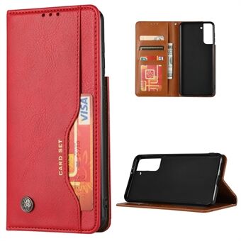 Auto-absorbed Wallet Stand Leather Protective Phone Shell for Samsung Galaxy S21+ 5G