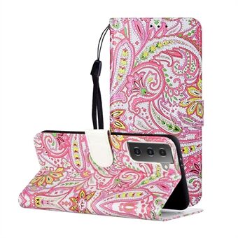 Embossment Pattern Stand Wallet Leather Protective Case with Strap for Samsung Galaxy S21+ 5G