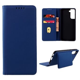 Auto-absorbed Liquid Silicone Feel Leather Wallet Case for Samsung Galaxy S21 5G