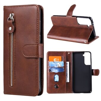 Zipper Pocket Leather Wallet Stand Case for Samsung Galaxy S21 5G