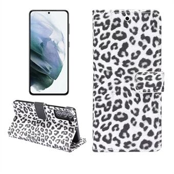 Leopard Texture Wallet Leather Stand Phone Shell Case for Samsung Galaxy S21 5G