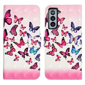 Full Body Shockproof 3D Pattern Printing PU Leather Folding Magnetic Stand Cover for Samsung Galaxy S21 5G